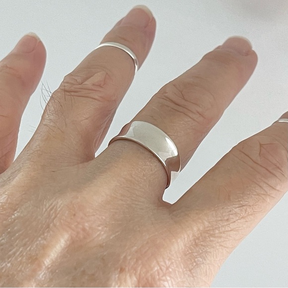 Sterling Silver Unisex Thin Concave Ring, Wedding Bands, Silver Rings, Band - Picture 9 of 12